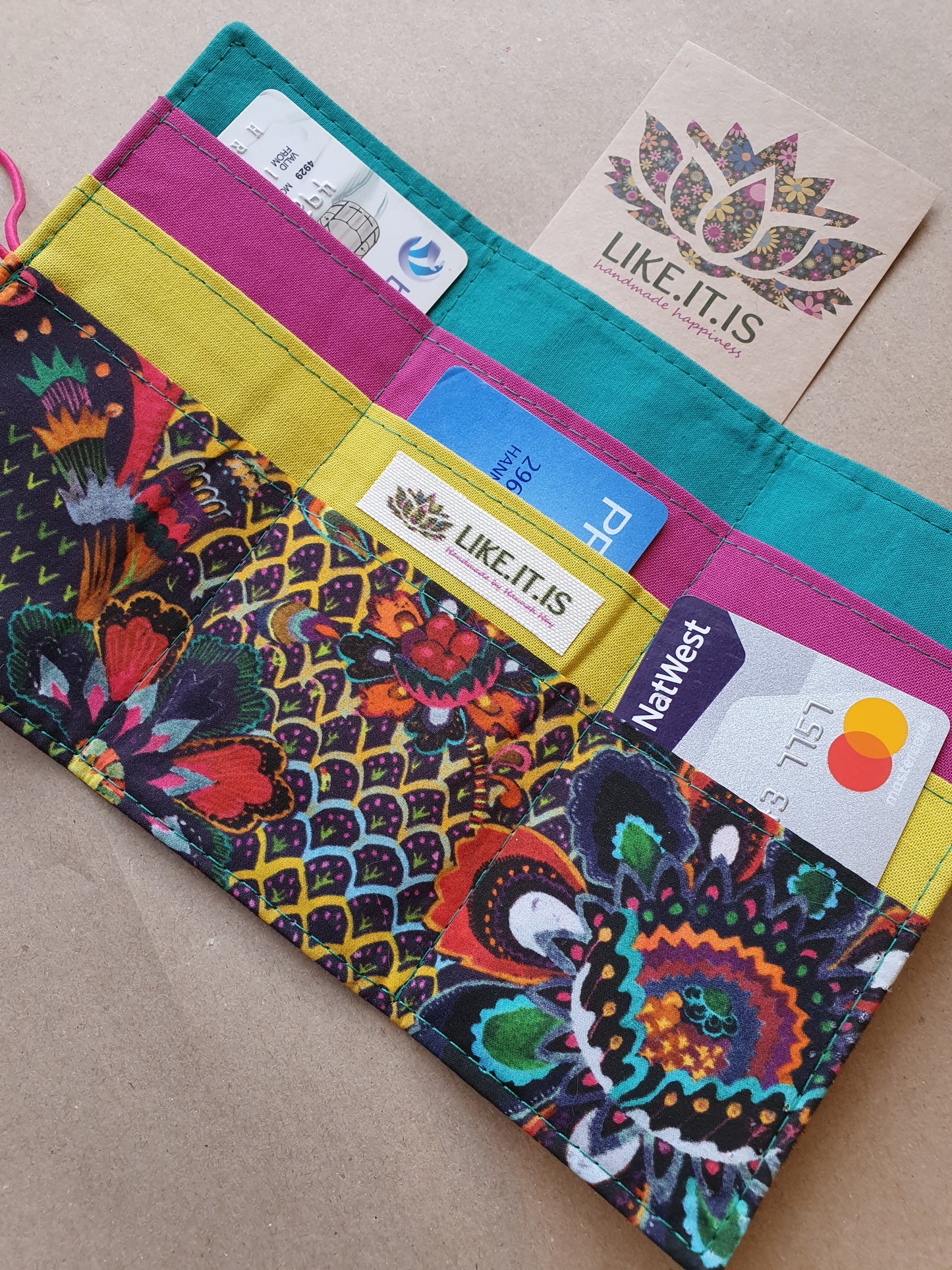 Credit Card Cruiser - Liberty print, pink cord