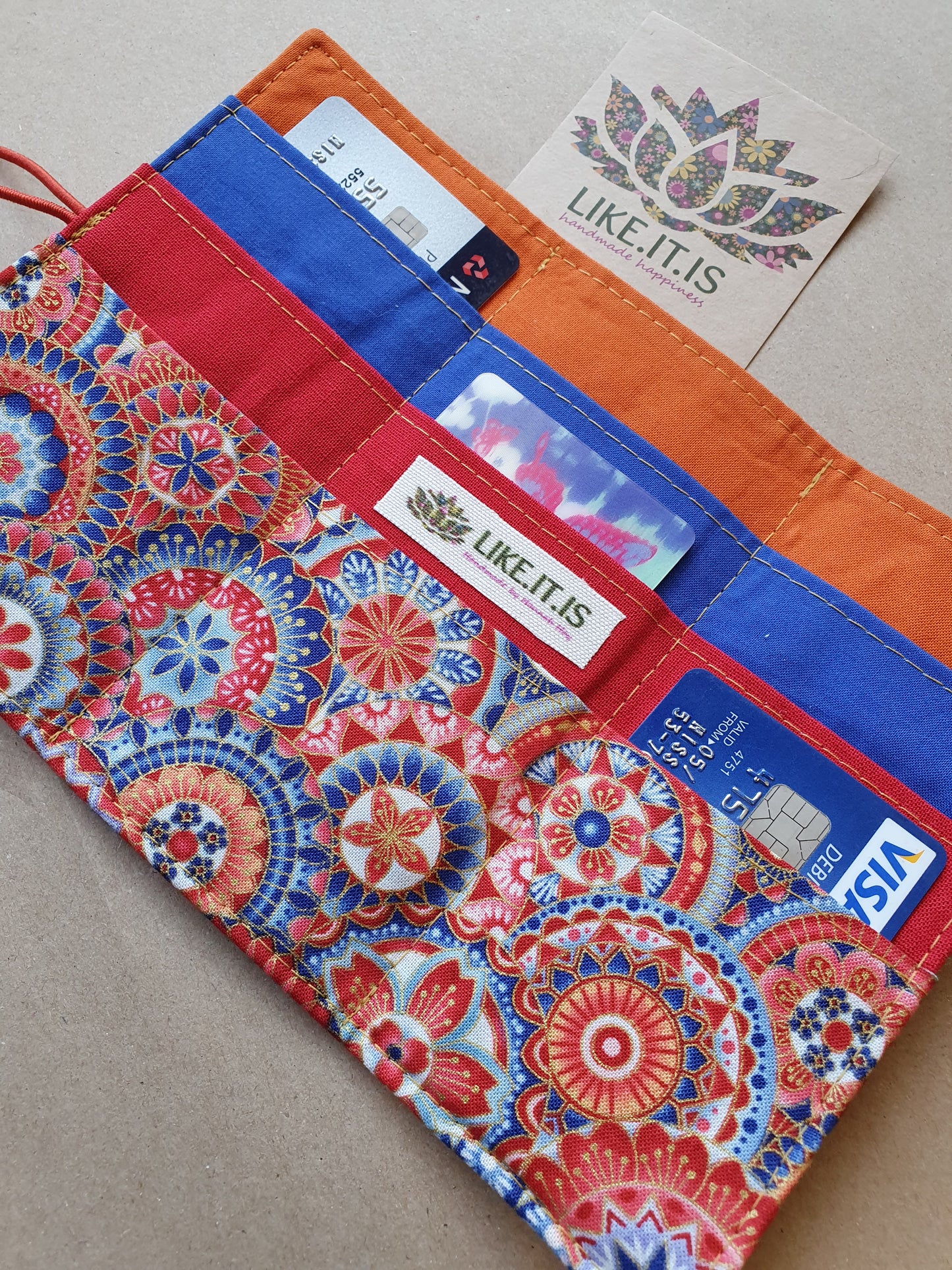 Credit Card Cruiser - Aztec mandala, red cord