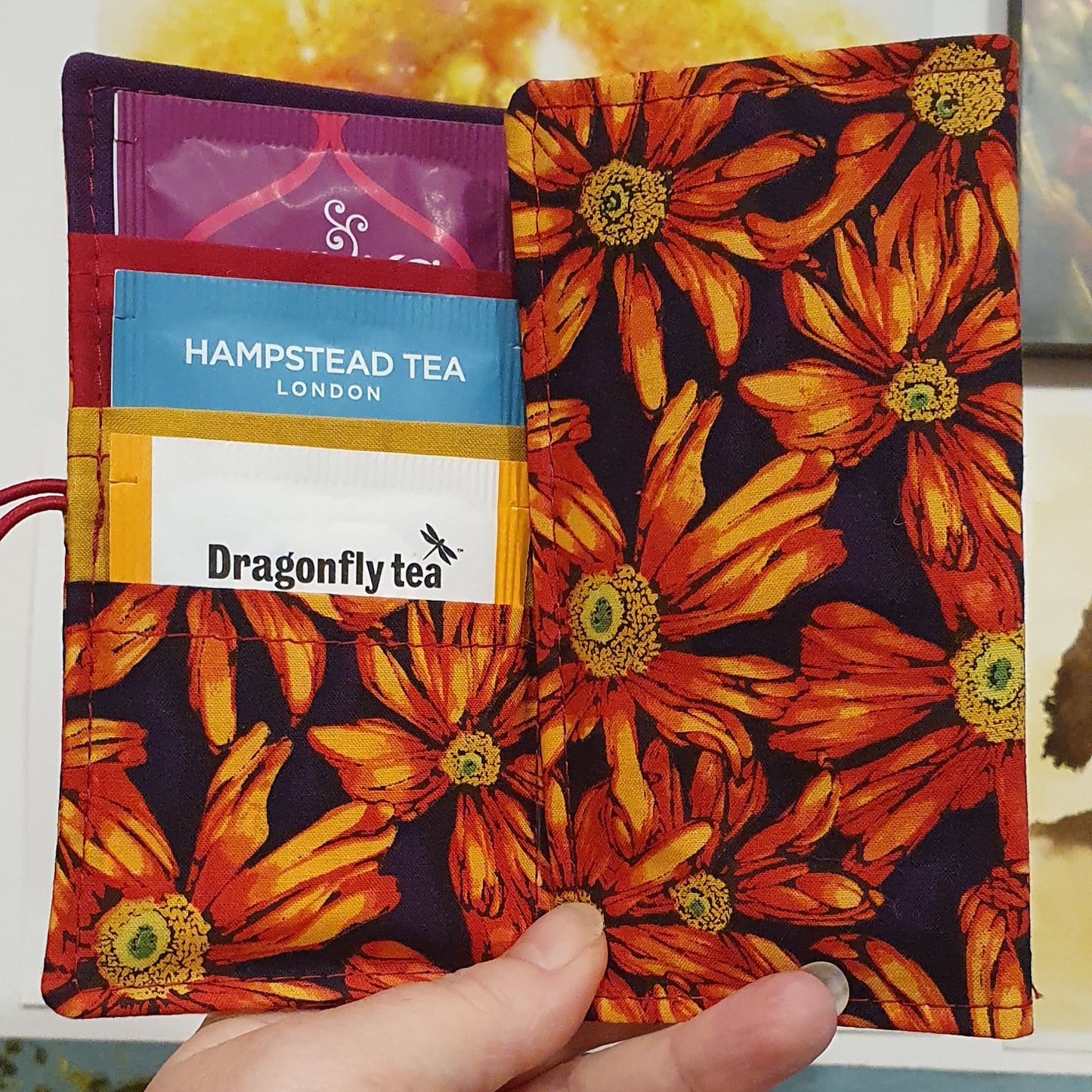 Teabag Traveller - gerbera, red