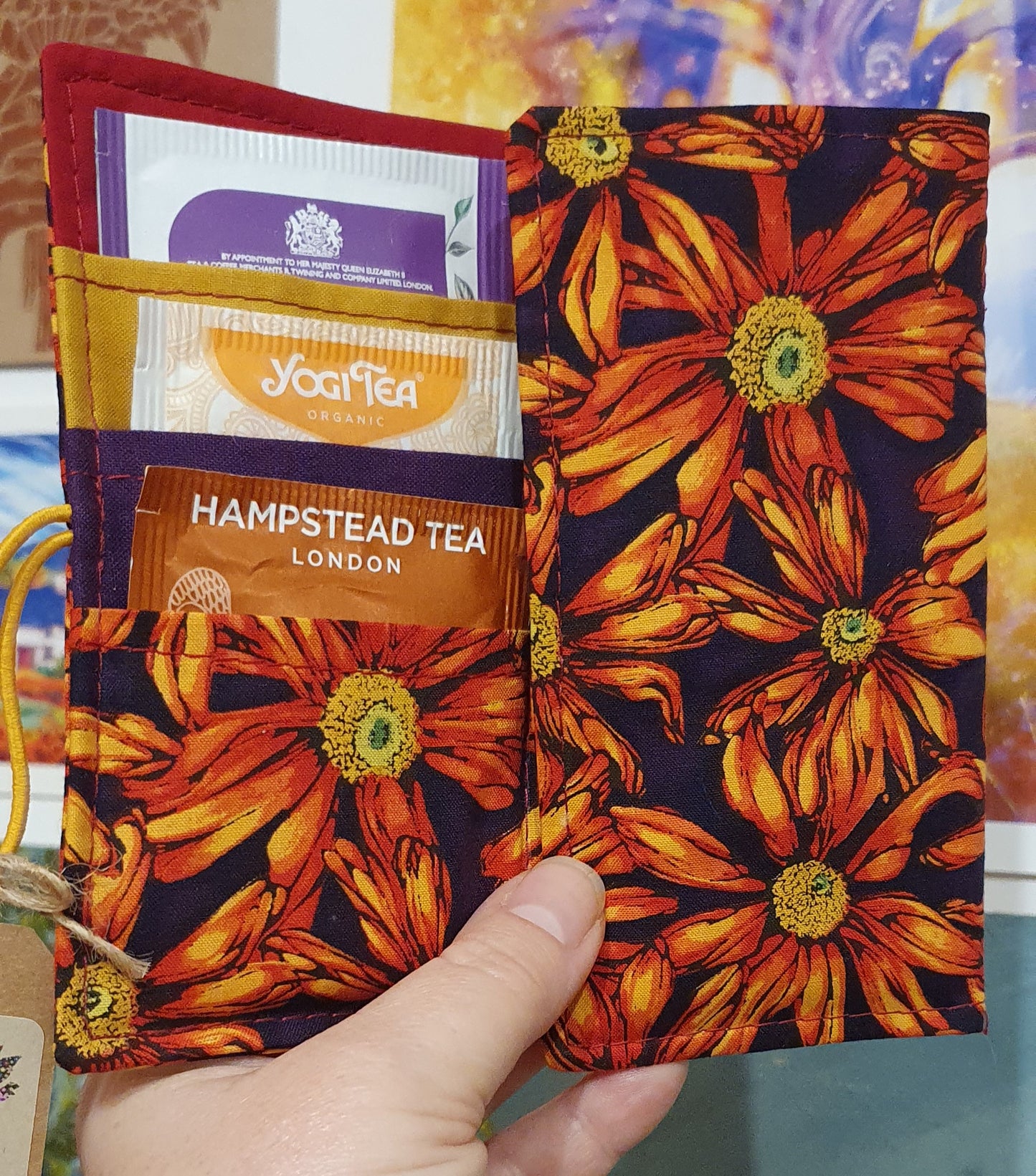 Teabag Traveller - gerbera, yellow
